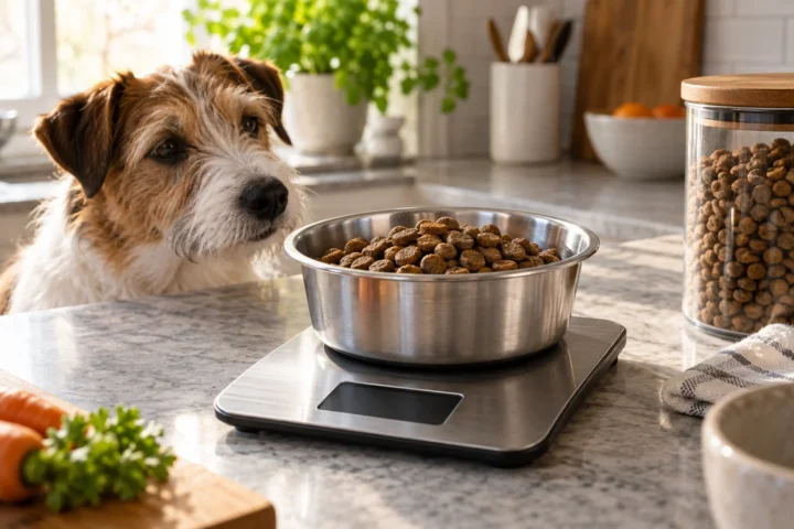 Mixing wet and dry food: split calories, then weigh portions