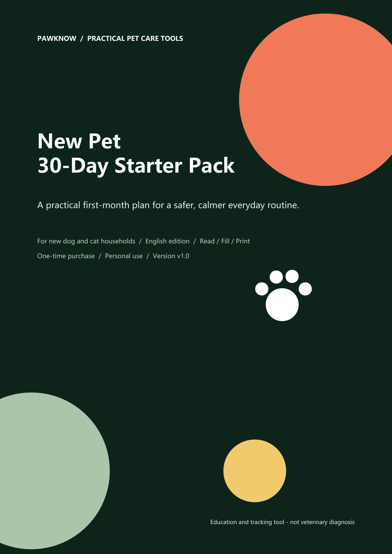 Cover of the New Pet 30-Day Starter Pack PDF
